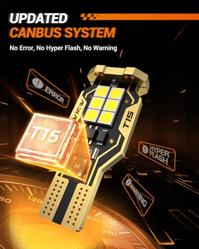 Image of SEALIGHT 921 LED Bulb Reverse Light 500% Super Bright T15 Reverse Light Bulb 3030-SMD Chipsets Canbus Error Free 906 W16W 922 912 921 LED Bulb for Backup Lights, 6000K White Pack of 2