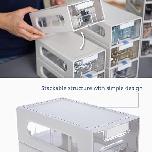Miniatura 5 de Organizador de almacenamiento de 3 niveles para oficina en casa, escuela, organizador de documentos de múltiples usos, caja de almacenamiento de