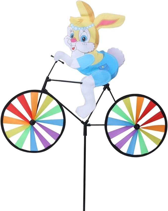 MPS MY PARTY SUPPLIERS® 1pc Bunny Wind Spinner Colorful Outdoor Garden Decor 3D Pinwheels Animal Insects Wind Spinners Wind Mill, Animal Lawn Decorative Props, Children Toys windcatcher (Bunny)