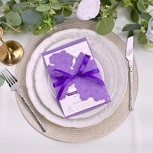 Image of Double Face Purple Satin Ribbon 3 /8 inch X 50 Yards Polyester Purple Ribbon for Gift Wrapping Very Suitable for Weddings Party Hair Bow Invitation Decorations and More