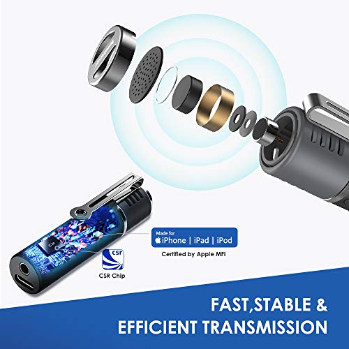 Lewinner Wireless Lavalier Microphone Bluetooth 48KHz Lapel Clipon Mic