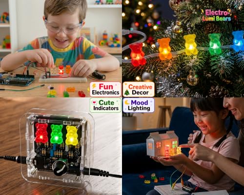 Kit de diodos LED con ositos de silicona para proyectos de aprendizaje STEM y decoración 3