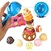 Ice Cream Toy Stacking Tower - Balancing and Stackable Scoop Ice Cream for Toddlers, Kids Pretend Food Play Set Kitchen Dessert