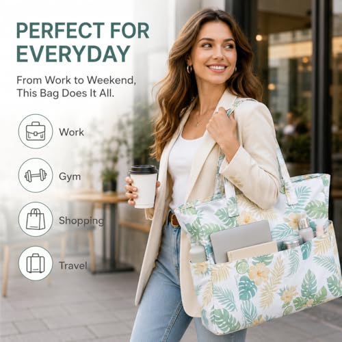 Image of LEDAOU Beach Bag Waterproof Sandproof Women Beach Tote Pool Bag with Zipper for Swim Gym Grocery Travel with Wet Pocket | Sandproof