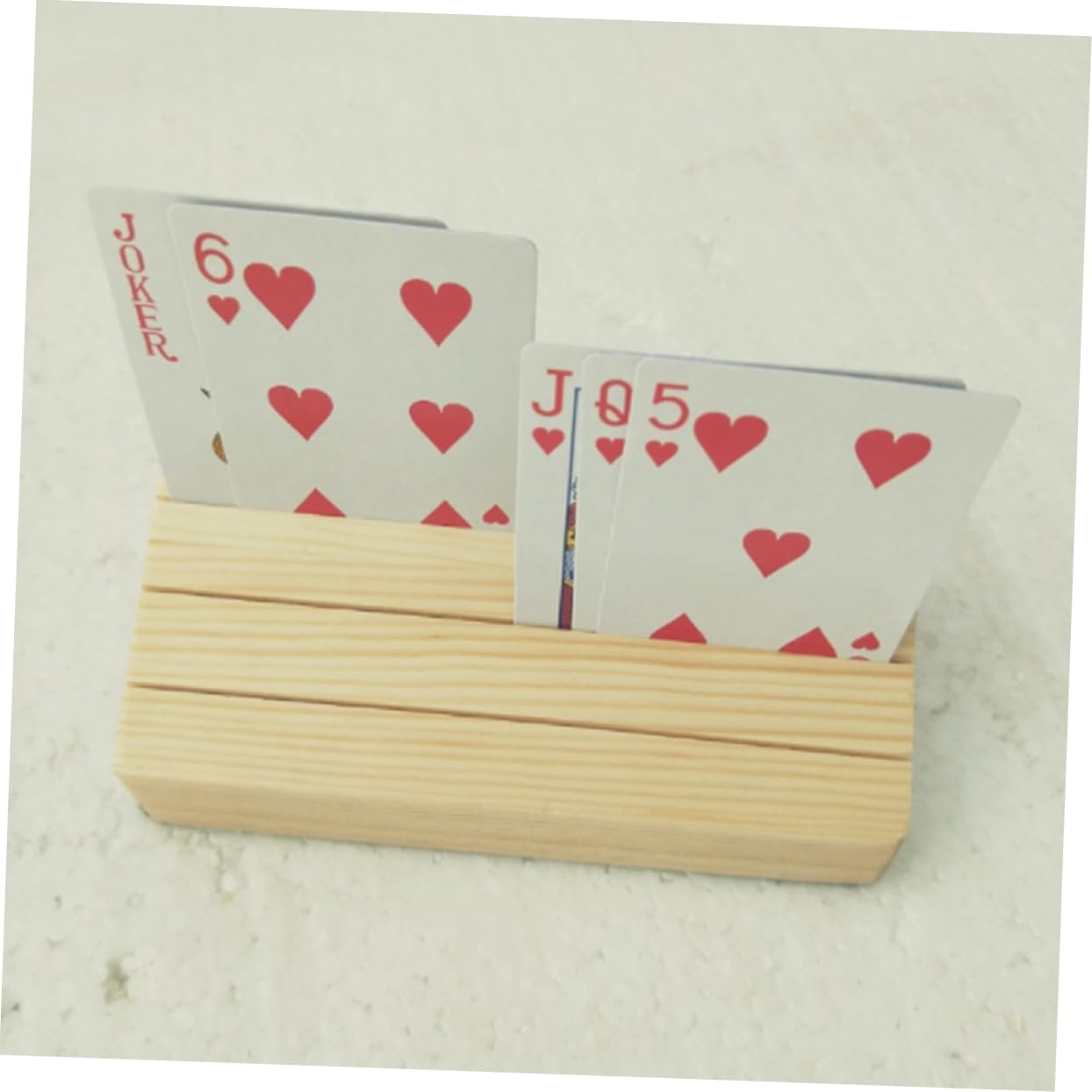 Toddmomy Creative Wooden Playing Card Holder Base for Display and Support Burlywood Color for Home Hotel and Game