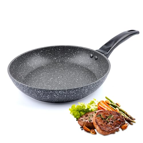 Family Sartén Cocina 22.5 Cm Aluminio Fundido, Revestimiento Antiadherente Mármol, Mango Ergonómico Baquelita, Fondo Compuesto, Apta Para Todo Tipo de Estufas, Gris Mármol