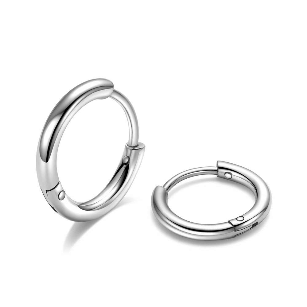 316L Surgical Steel Hoop Earrings, 6mm-20mm Huggie Earrings Men Hypoallergenic, Small Sleeper Mens Hoop Earring Cartilage Earring for Women 20G 18G