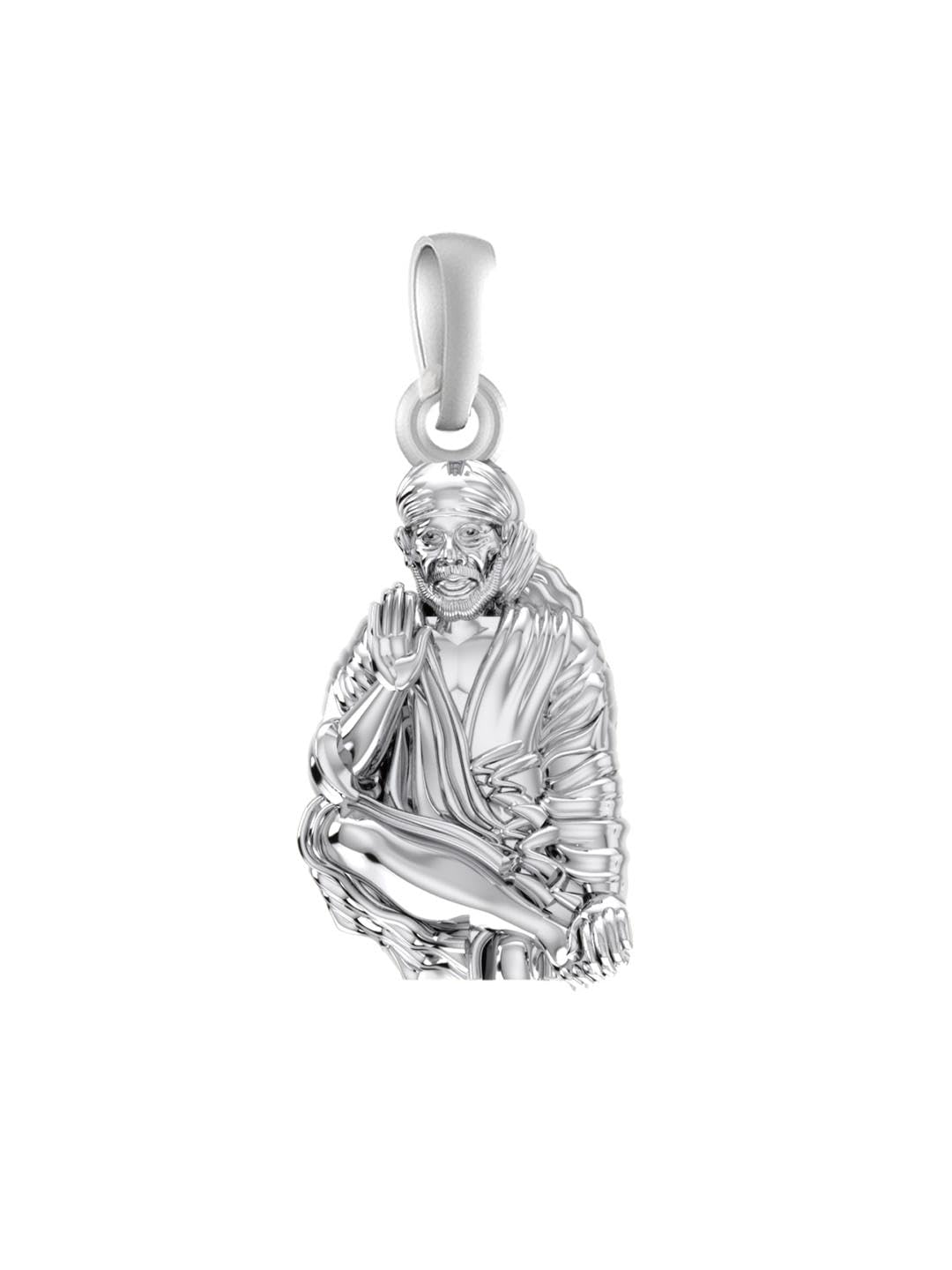 akshat sapphire 92.5 Sterling Silver God Shree Sai Baba/Satya Sai Baba Pendant for Men & Women Pure Silver Lord Sai Baba/Satya sai Locket For Good Wealth & Health-picture-48