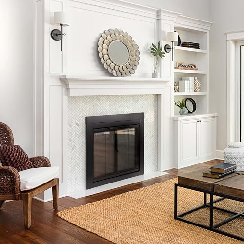 Image of Pleasant Hearth Ascot Fireplace Glass Door - for Masonry Fireplaces, Small, Black, Model Number AT-1000