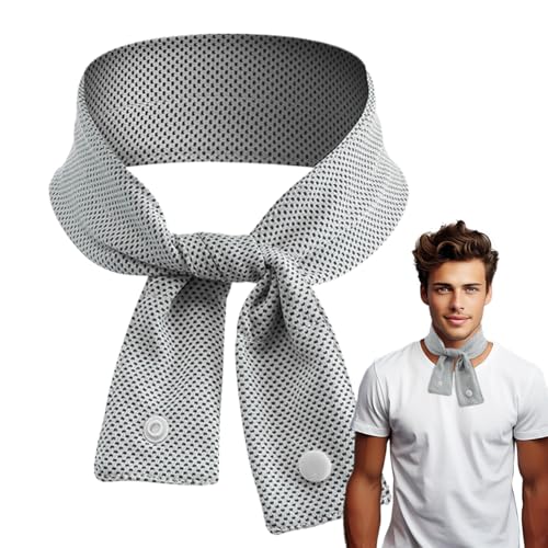 首クーリングスカーフ 2025 アップグレード版 保冷剤付き氷感タオル 吸水自冷 20 時間持続 繰り返し使用可能 屋外防暑神器として建築現場 スポーツ 屋外活動に最適 ディープブルーグレーカラー