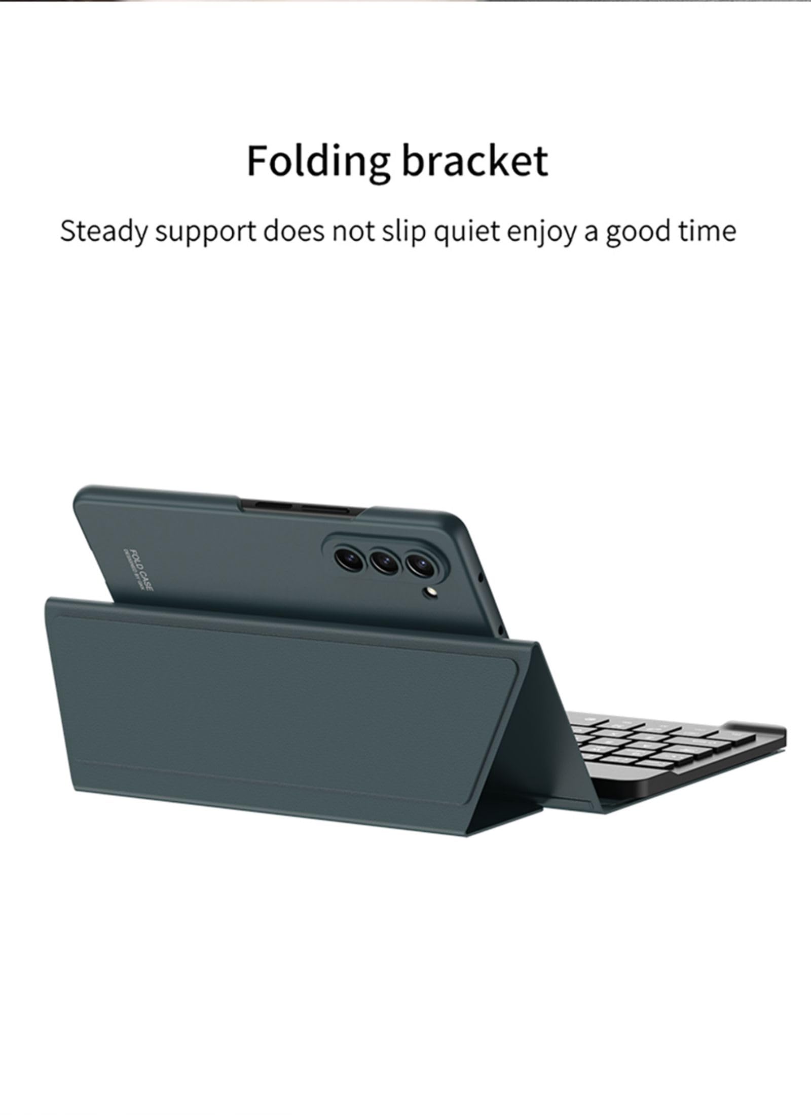 COQUE Kit accessori per ufficio mobile Samsung Galaxy Z Fold 5,tastiera silenziosa del telefono/mouse Bluetooth/penna touch+slot penna/kit ufficio custodia in pelle pieghevole-Nero