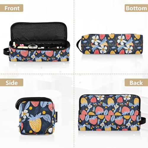 Bolso de viaje para herramientas de cabello Strawberry Flower Marble resistente al calor para planchas, rizadores y organizador portátil miniatura 5