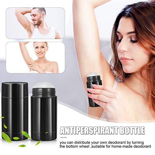 6 Pack 2.5 Oz /75Ml Plastic Deodorant Containers,Empty Reusable Round Deodorant Tube Bottles Bottom Refilling & Twist Up Stick Deodorant For Lip Balm,Lipstick,Homemade Solid Perfume,Diy Lotion Stick,Black #TOP5
