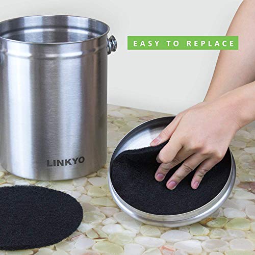 Bin-12-Pieces-Compost-Pail-Replacement-Round-and-6-Black-65-inch-diameter-Square-filter-measures-475-inch