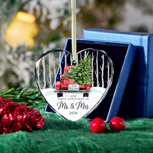 Image of First Christmas Married Ornament,Mr and Mrs Wedding Gifts for Couples 2026