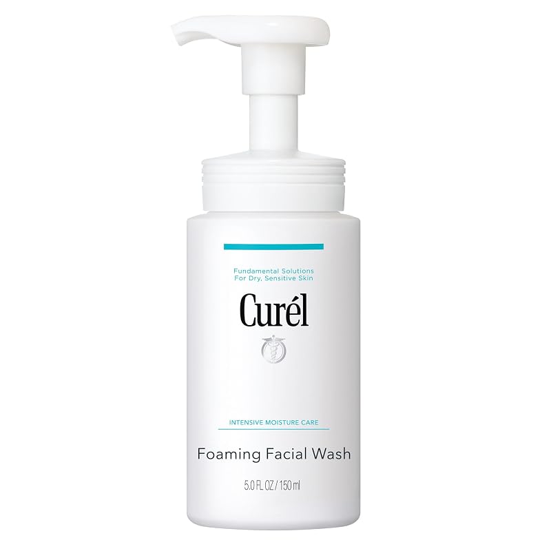 Gel de Limpeza Facial Espumante Curel sem Fragrância, Pele Seca e Sensível, 150 mL