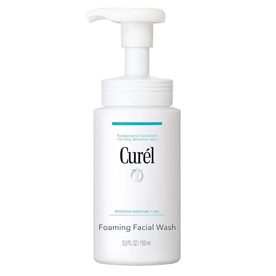 Curel Japanese Skin Care Foaming Facial Cleanser, Face Wash, 5 fl oz | pH Balanced, Fragrance & Alcohol Free, Protects Natural Ceramides, Gentle for Dry Sensitive Skin