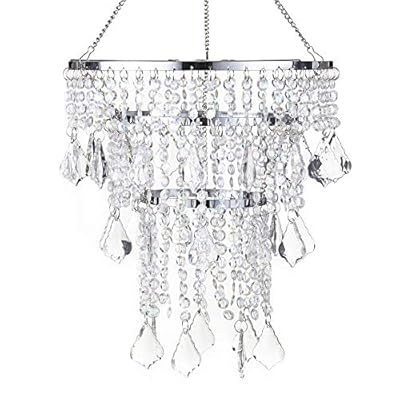 SUNLI HOUSE Acrylic Chandeliers lampshade Mini Crystal Beaded Fixture Pendant Ceiling Light Shade for Wedding Bedroom Hallway Bathroom H11.4''X D9.84''