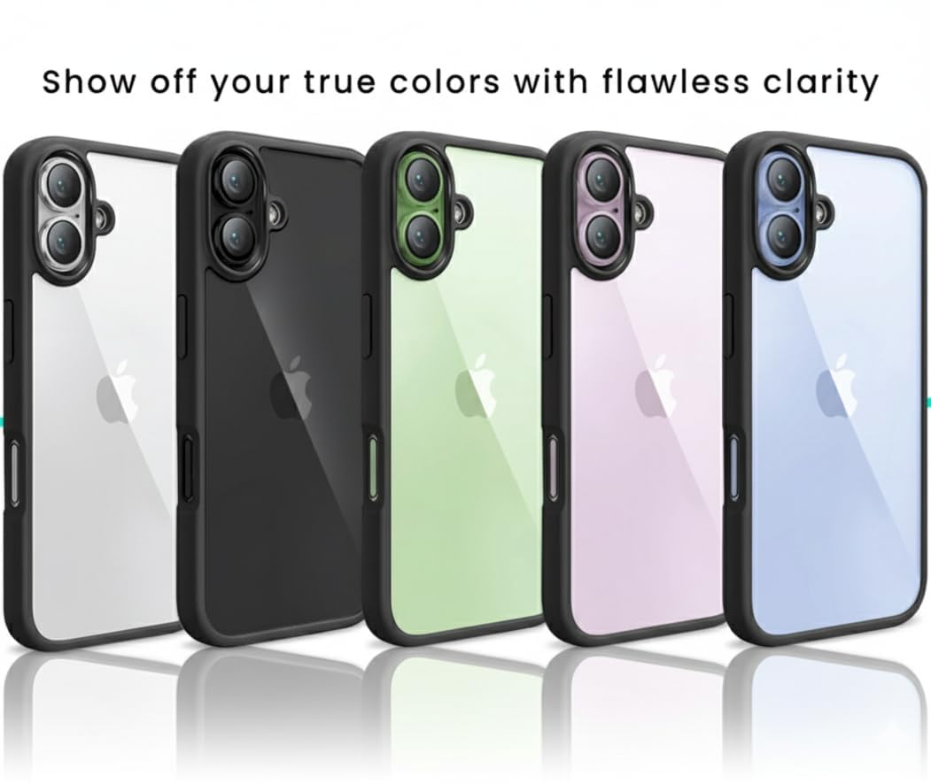 EGOTUDE for iPhone 17 Case, Polycarbonate Hard Back Cover, Anti-Yellowing Clear Transparent — Amazon image 5