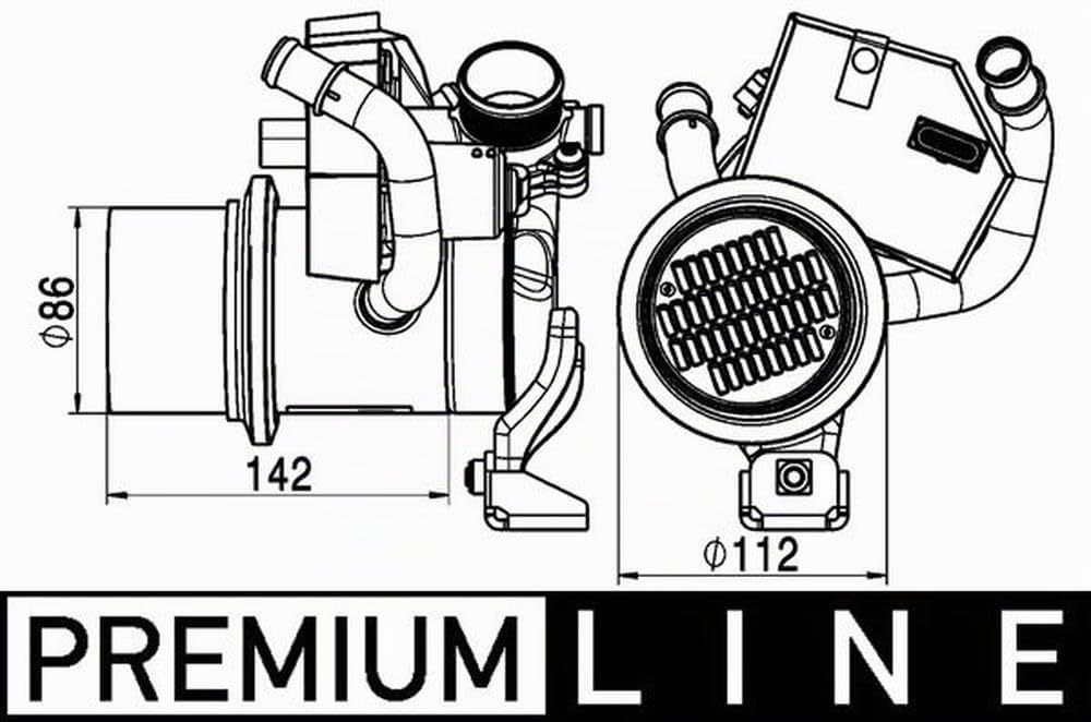 MAHLE Radiatore, Ricircolo gas scarico CE5000P | Compatibile con: AUDI A3, A3 Cabriolet, A3 Limousine, A3 Sportback, Q2, Q3, TT, TT Roadster, SEAT ATECA, LEON
