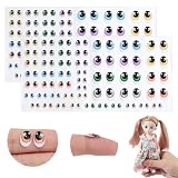 PH PandaHall 96 Pairs 3D Resin Self-Adhesive Eyes, Small Oval Craft Eye Stickers Decorative Animal Eyes Colorful Cartoon Eye Decals for Clay Felt Amigurumi Puppets DIY Craft, 6 Colors