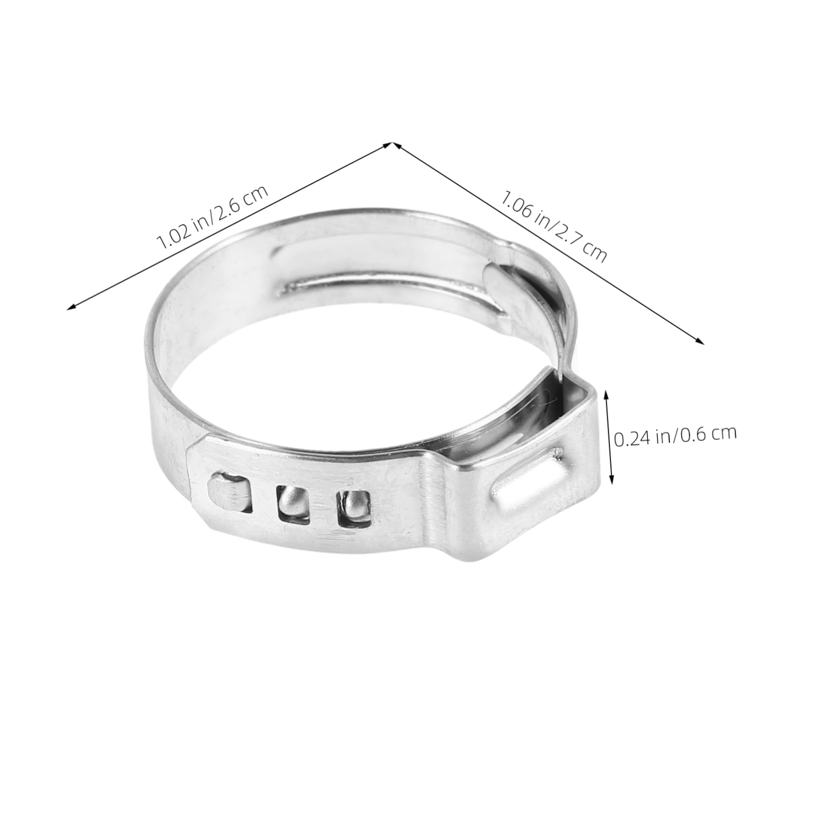 FUNOMOCYA 50pcs Stainless Steel Pex Cinch Clamps Single Ear Stepless Hose Clamp Single Ear Hose Clamps Single Ear Stepless Clamp Silver