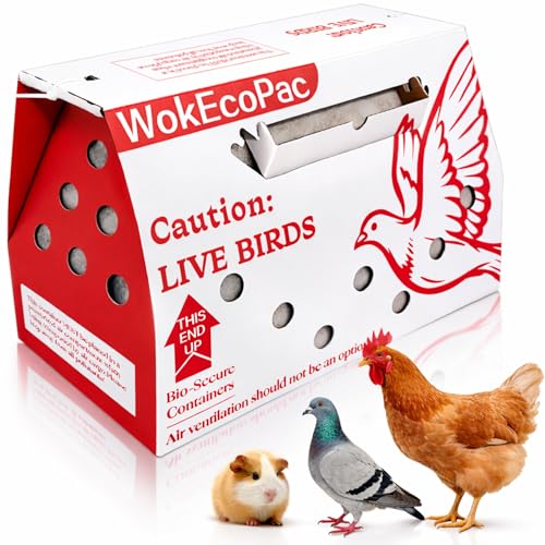 12 Pack Single Live Bird Shipping Boxes, Live Chicken Shipping Boxes, Poultry Shipping Boxes has Ventilation Openings, Cardboard Pet Carrier for Chicken, Bird, Duck, Pigeons, Canaries 17.7x7.8x11.8 in