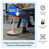 Backerz Ergonomiczny stołek biurowy, zwycięzca testu 55-80 cm, taboret stojący z regulacją wysokości z efektem kołysania, antypoślizgowy, ergonomiczny, ruchomy taboret do biura, kolor pomarańczowy