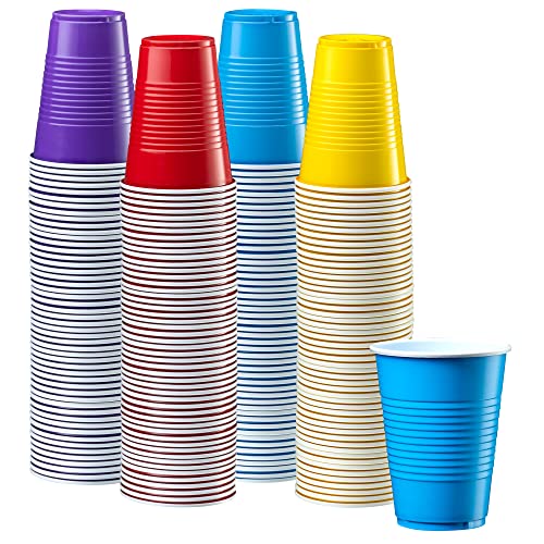 Comfy Package Vasos desechables de fiesta de 9 onzas, 240 unidades, varios colores, para fiestas, eventos y uso diario