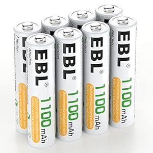 EBL AAA Akku 1100mAh 8 Stück – wiederaufladbare Batterien AAA, Typ NI-MH Batterien, geringe Selbstentladung mit Akkubox…