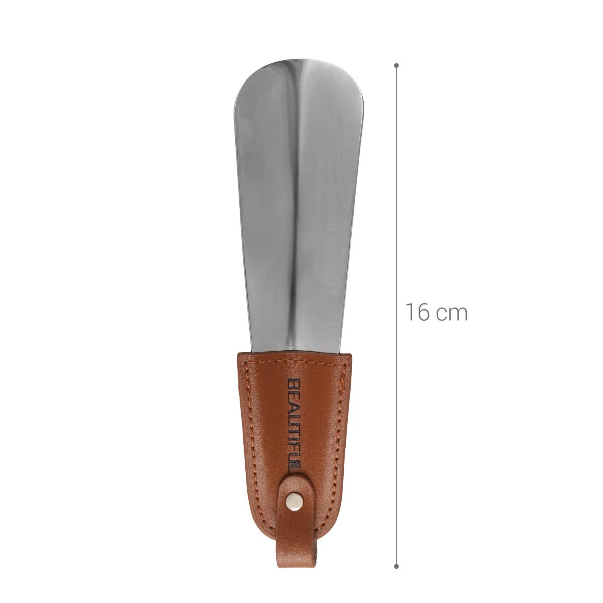 kwmobile Schuhlöffel aus robustem Edelstahl - Metall Schuhanzieher klein stabil - Schuh Anziehhilfe - Reise Schuhlöffel - in Silber