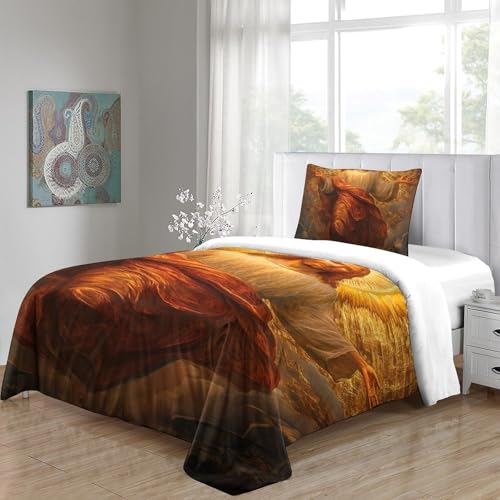 Ensemble de literie Jésus 3D anti-transpiration en microfibre douce pour lit single 135x200