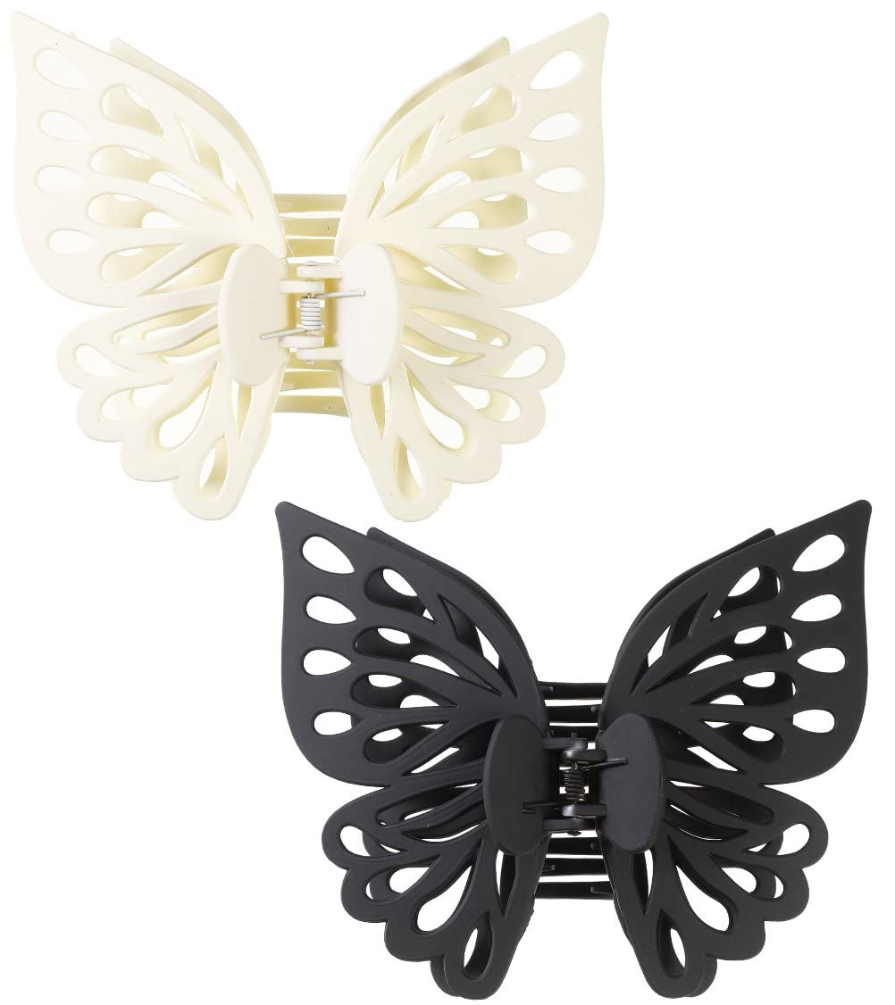 Fituenly 2pcs Butterfly Hair Claw Clips Vintage Hair Clamps Non-slip Hair Claw Jaw Clips Hair Catcher Barrette Head Piece for Women Girls Fashion Accessories Headwear