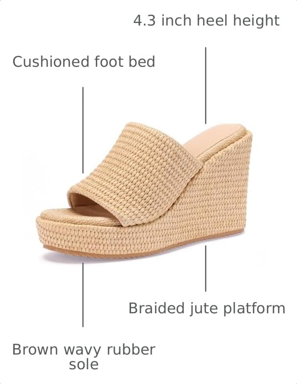 Image of VICKI.VICKI Women's Platform Sandals Wedge Ankle Strap Open Toe Sandals