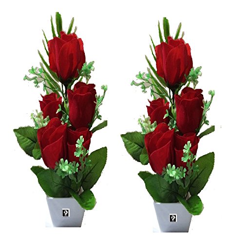 SPHINX ARTIFICIAL FLOWERS FIXED IN VASE - PACK OF 2