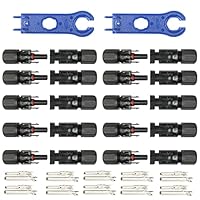10 Paar Solarstecker 2.5/4/6mm² Männlich/Weiblich photovoltaik solarpanel Stecker Steckverbinder,für Stecker Kabel Buchse Kupplung solaranlage,Mit 2pcs Schraubenschlüssel