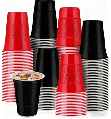 Doaizer Party Disposable Cups Bulk Plastic Party Cups for Graduation Wedding Birthday New Year Christmas Xmas Theme Party