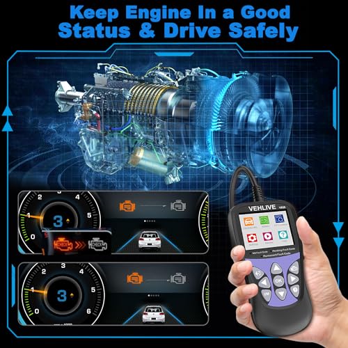 ATDIAG OBD2 Scanner V850 One-Click I/M,Car Code Reader Diagnostic Check Engine Light Scan Tool for All OBDII Vehicles,Turn Off CEL,Read/Clear Codes,Live Data,Voltage Test