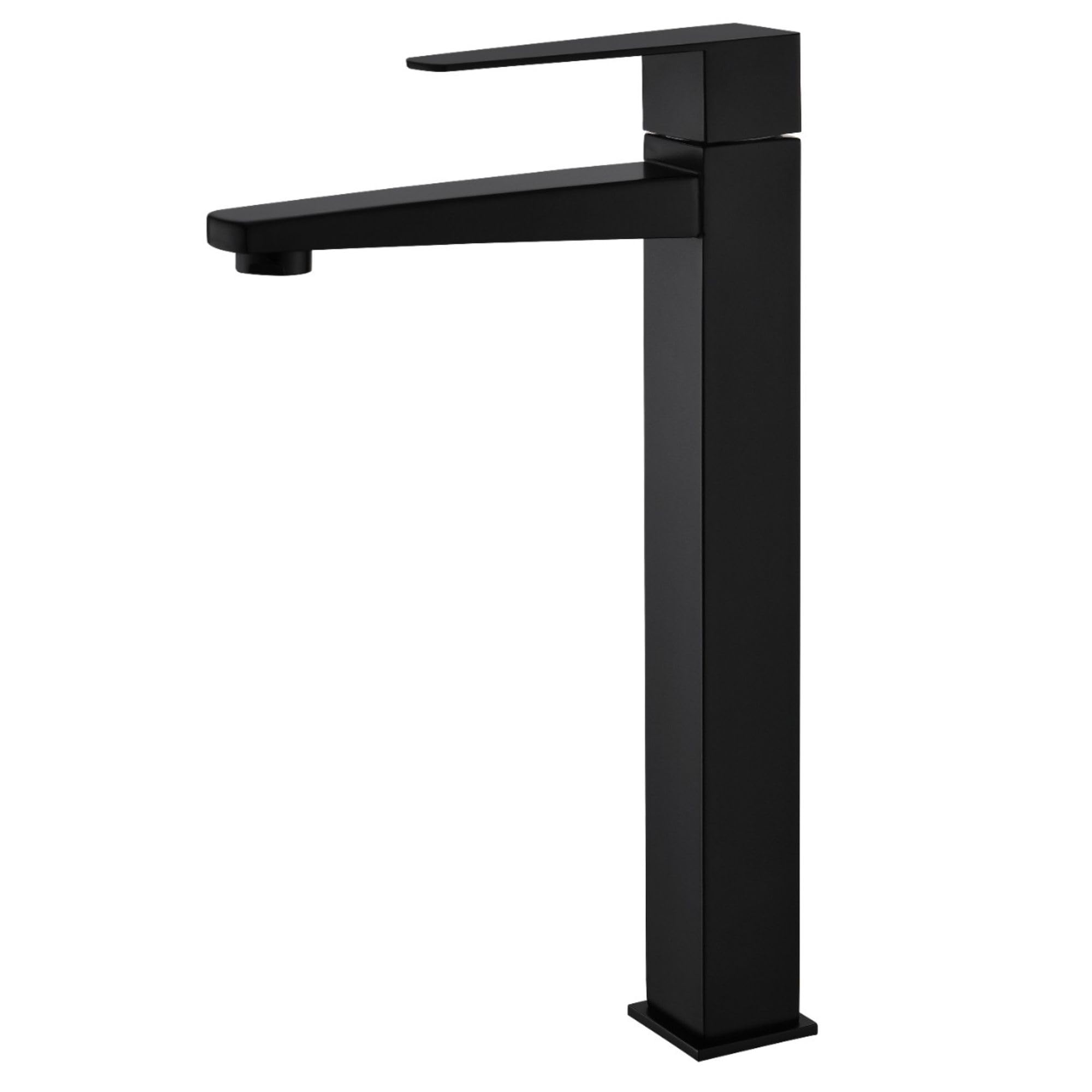 Carnival SS-304 12" Inch Matte Black Pillar Cock Tap for Wash Basin | Square Tall Cold Water Basin Tap | SS304 Stainless Steel | Table Mount/Deck Mount Installation | Black Matte Finish-image-25