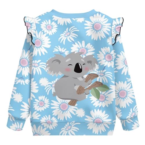 1-8T Girls Winter Sweatshirt Comfortable Long Sleeve Hoodies Pullover Crewneck Tees Tops Machine Washable2