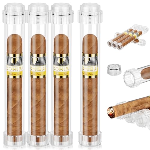 FANKAI Cigar Tubes, Travel Cigar Humidor with Humidifier, Portable Detachable Storage Tube with Cigar Holder, Ring Guage 57, Airtight Case,4-Piece Gift Set for Men