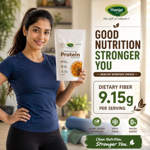 Image of Thanjai Natural Protein Pasta | 22g Plant Protein | 4.7g Dietary Fiber | Zero Maida | Healthy Alternative to Regular Pasta | Multi Millet | 200g