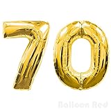 Number 70 Giant Jumbo Helium Foil Mylar Balloons, 40 inch, Glossy Gold, Premium Quality, for 70th Birthday Party