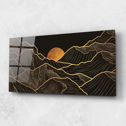 ARTHUB® Moderne impression sur verre 60x150 cm, 4mm verre trempé | Tableau en verre salon et chambre, Décoration murale moderne, Décoration intérieure,...