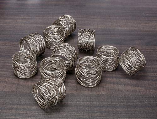 Napkin Rings Set Of 12, Sieve Napkin Holders, Metal Napkin Rings Bulk For Party Decoration, Dinning Table, Everyday, Family Gatherings - A Great Tabletop Décor - Silver #TOP2