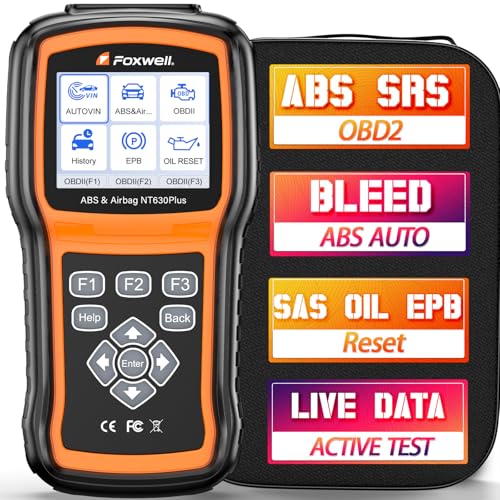 Image of FOXWELL NT630 Plus ABS /SRS OBD2 Scanner, ABS Auto Bleed, Oil EPB SAS Resets | Brake & airbag scanner with read /clear codes, ABS bidirectional tests, live data, 10 OBD2 modes, AutoVIN and WiFi updates
