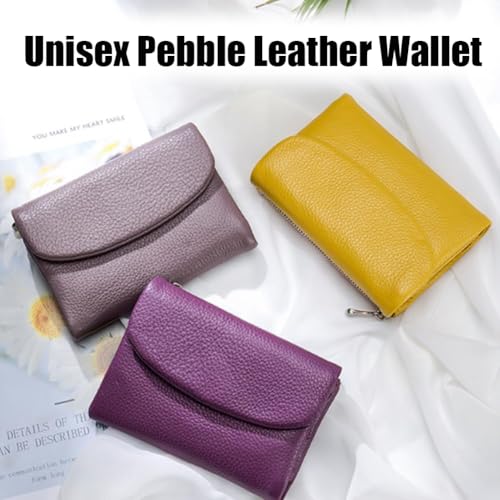 Joyfullygo Wallet, 5.3in Joyfullygo Unisex Pebble Leather Card Wallet with Credit Card Holder, Coin Holder & Cash Slots Waterproof, large Capacity (28)2