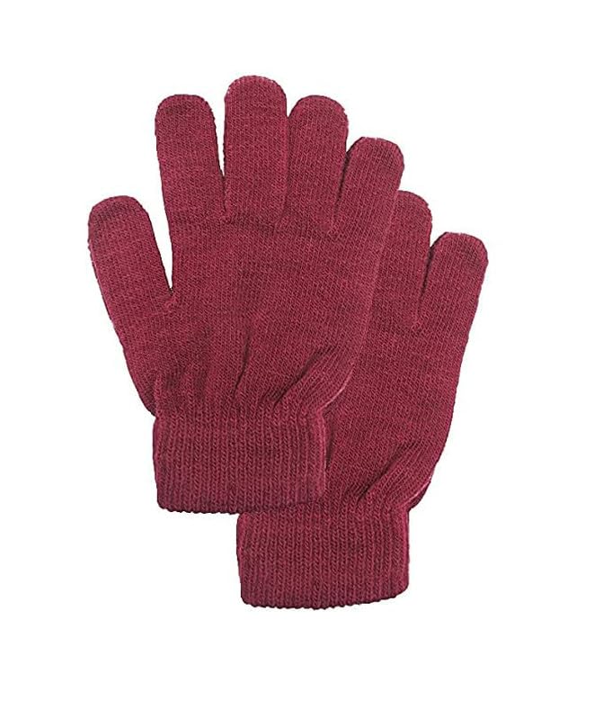 VKG Unisex of School Winter Woolen Cap and Glove (Special for Winters) (Maroon) (5-10 Years) 1