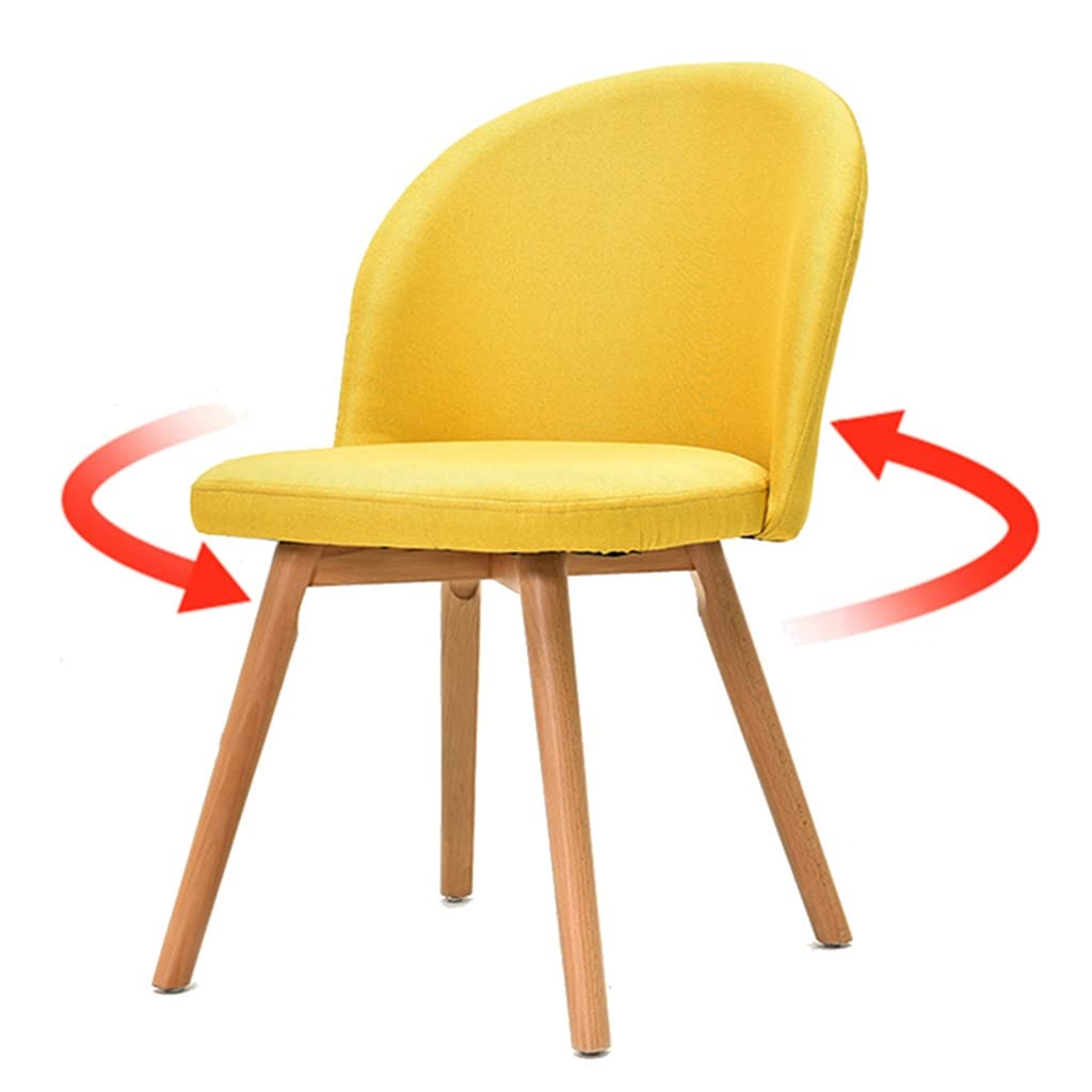 Chaise salle à manger rotative bois massif tissu siège bureau chambre