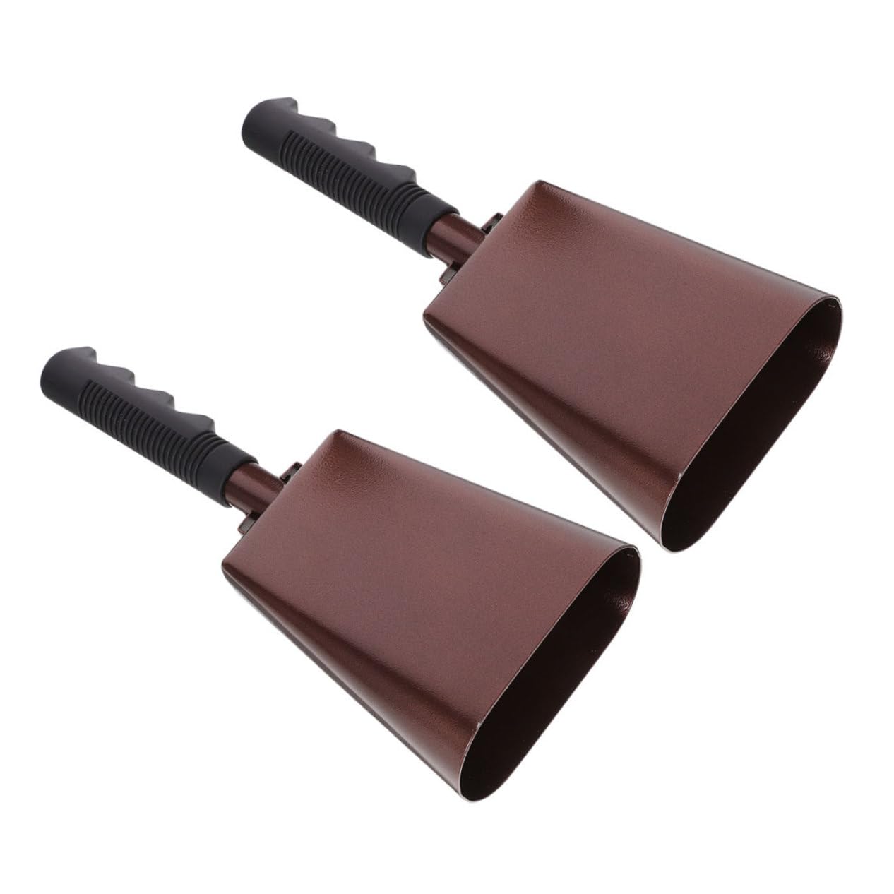 Wakauto Loud 2pcs Metal Cow Bells Handles Hand Percussion for Sports Games Celebrations